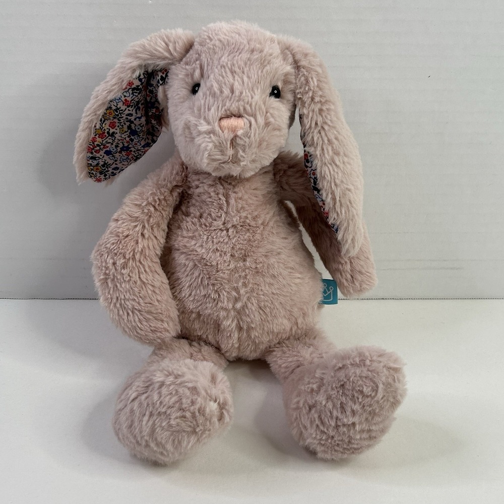 Manhattan Toy Co Bunny Rabbit Plush Stuffed Animal Blush Pink + Floral Ears 14"